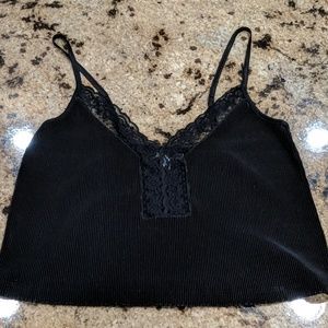 Amuse Society Black Lace Crop Top